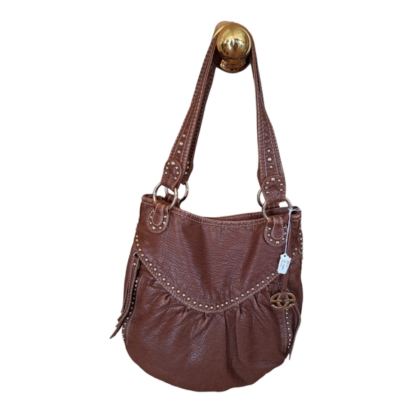 Red by Marc Ecko Soft Pebbled Vegan Leather Hobo Slouch Bag - Picture 7 of 17